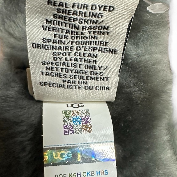 UGG Reversible Leather and Shearling Headband Ear Muff Brand New! Gray - Picture 13 of 14